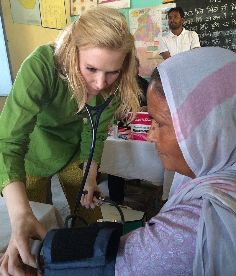 A student in the Penn State College of Medicine Master of Public Health program is seen at a practicum site in India.