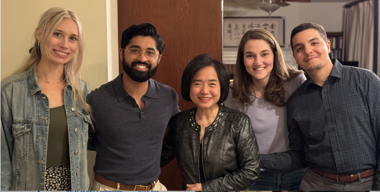 Four accelerated pathway students with Dr. Shou Ling Leong in the center